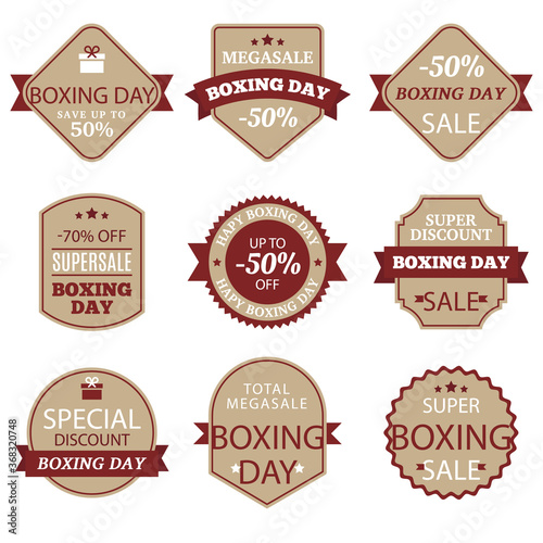 Vintage boxing day sale badge in brown