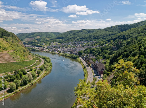Cochem, Germany – bird's-eye view on the river Moselle.