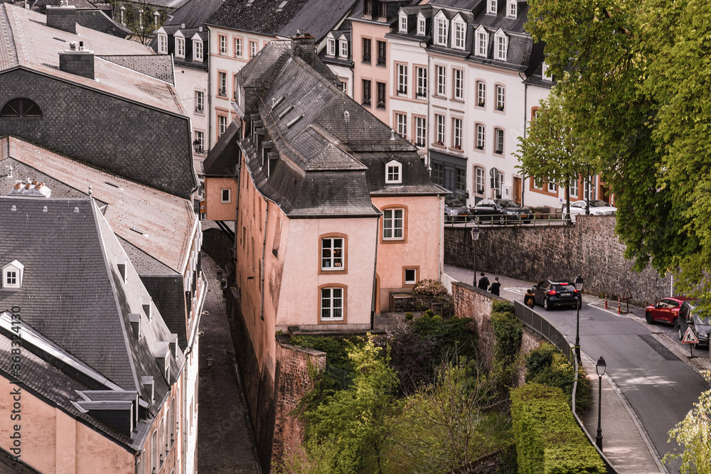 Obraz premium Photos of houses and streets in the lower city