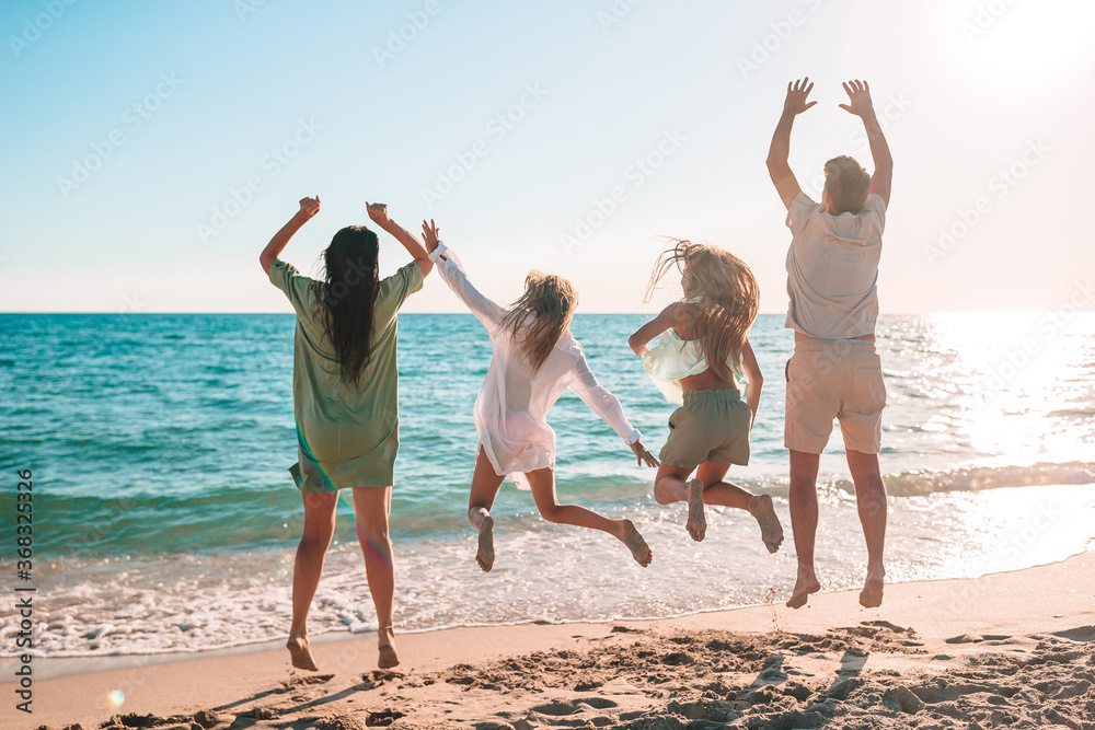 Young family on vacation have a lot of fun Young family on vacation have a lot of fun
