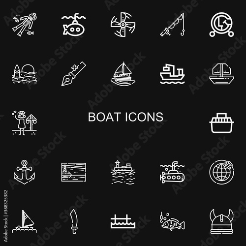 Editable 22 boat icons for web and mobile