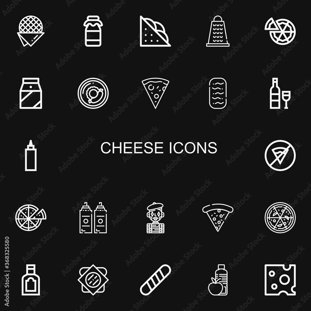 Editable 22 cheese icons for web and mobile