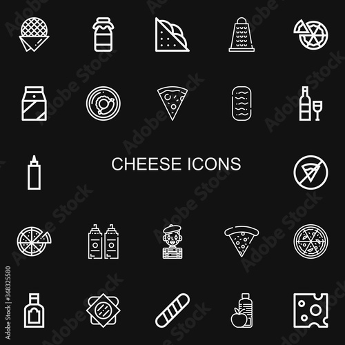 Editable 22 cheese icons for web and mobile