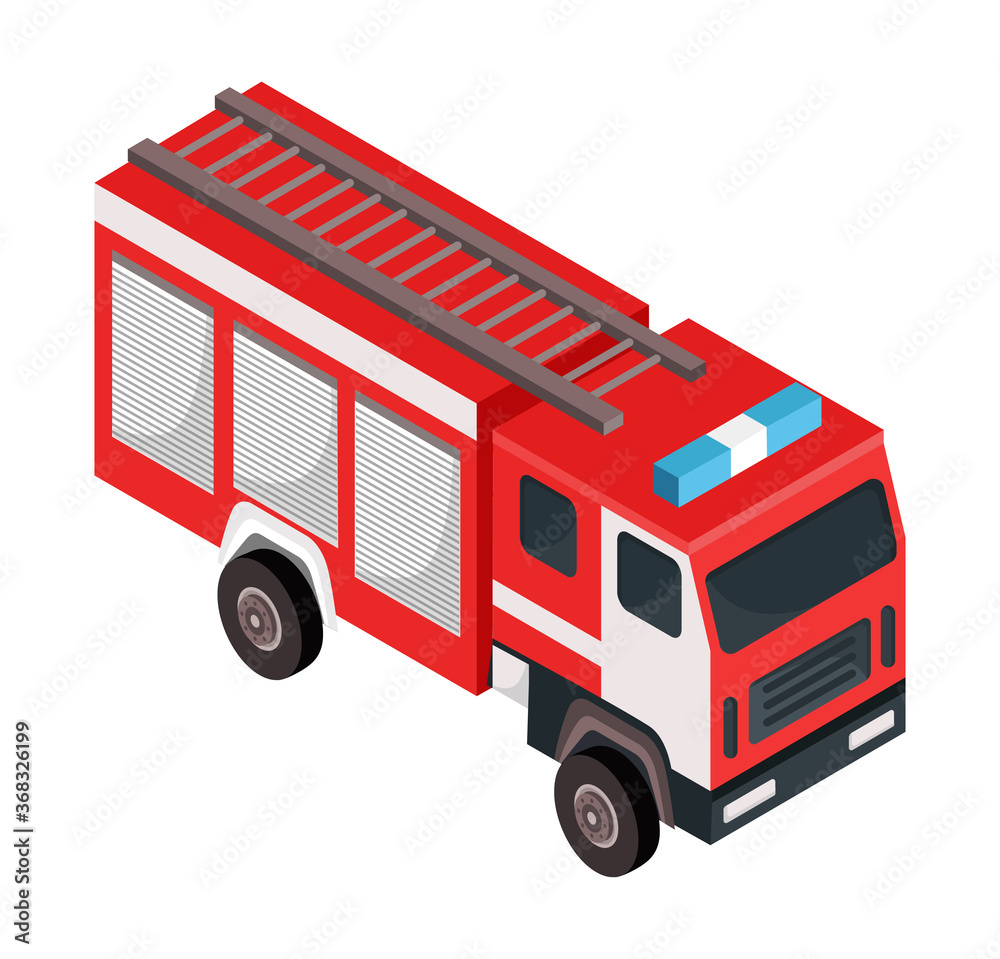 Red fire fighting vehicle emergency service, concept car dangerous work ...