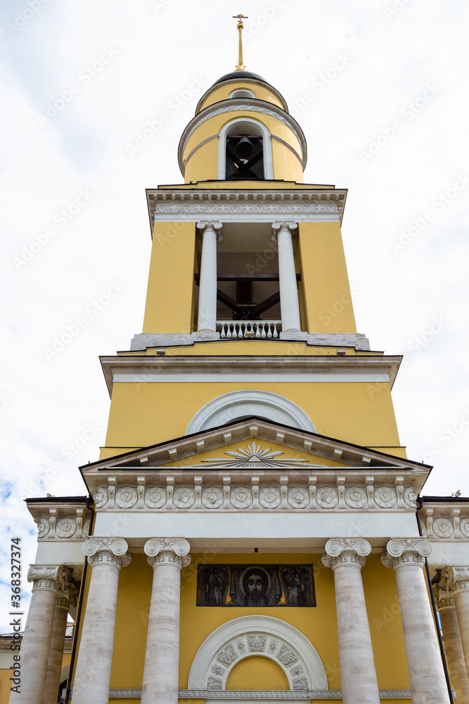 bell towers of Greater Church of Christ's Ascension on of Bolshaya Nikitskaya Street and Nikitskiye Vorota Square in Moscow city