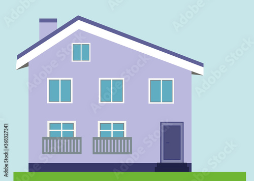 The house is light purple and beautiful.
