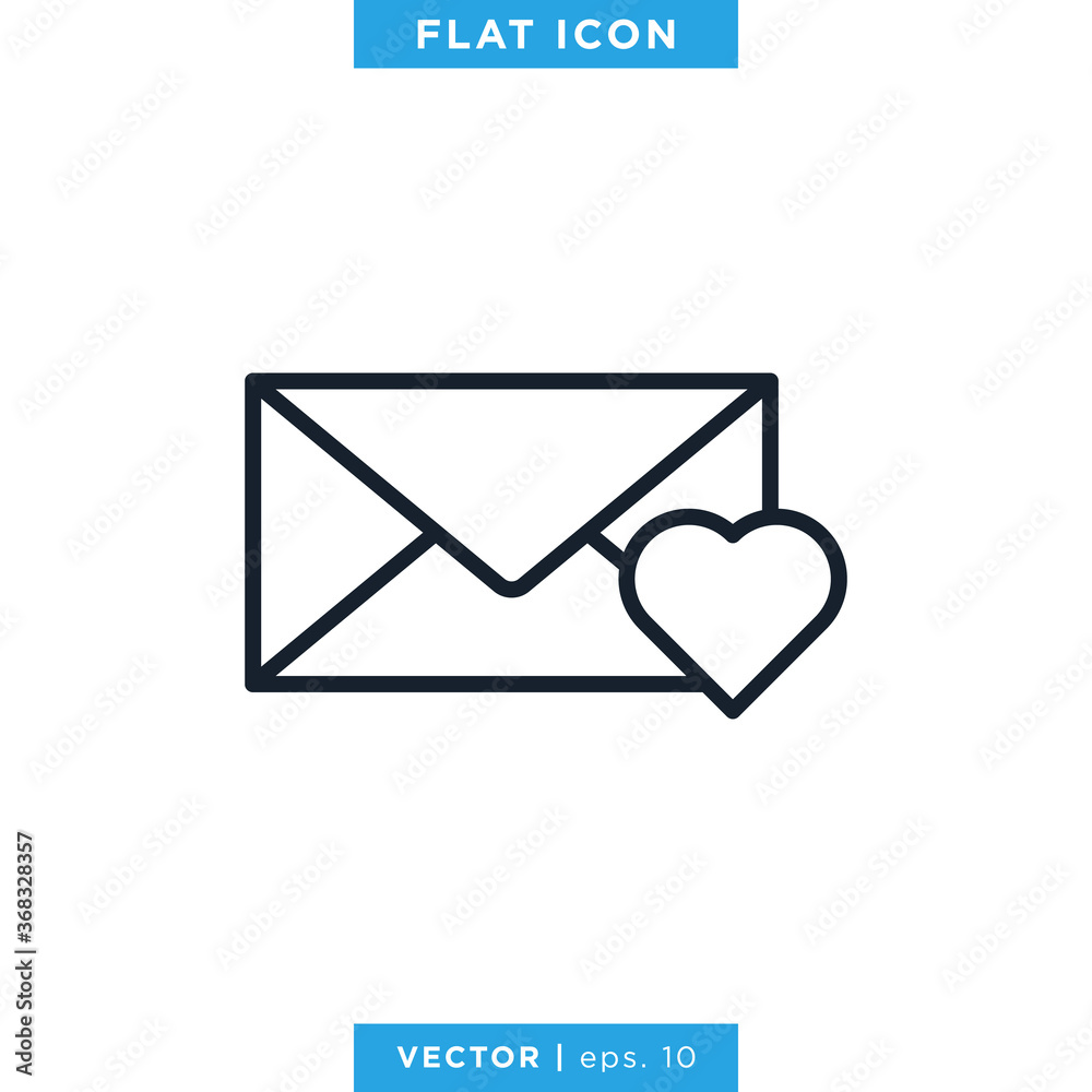 Envelope and Heart Love Icon Vector Logo Design Template. Envelope and Heart Love Icon Vector Logo Design Template.