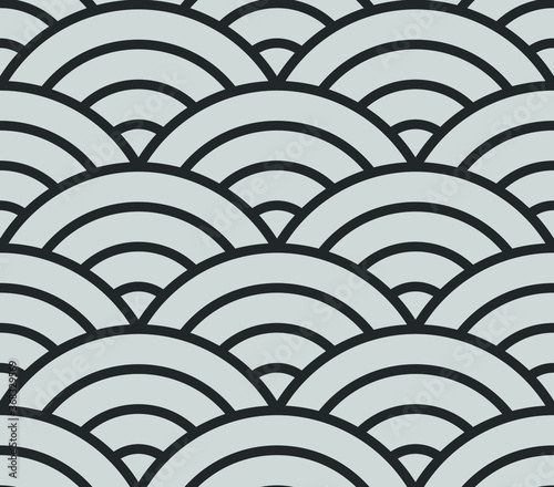 Seamless vector pattern with geometric waves.