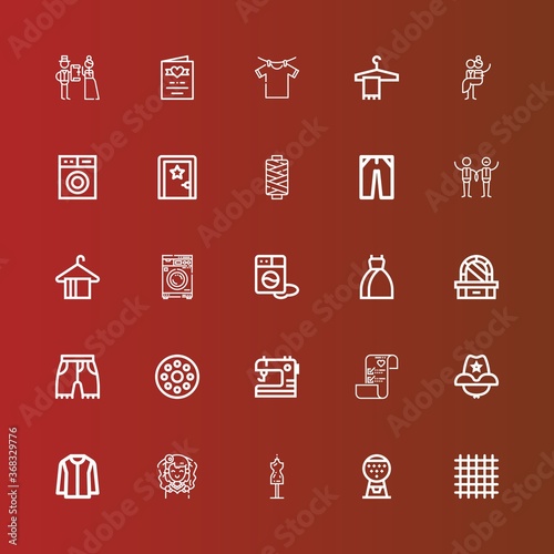Editable 25 dress icons for web and mobile
