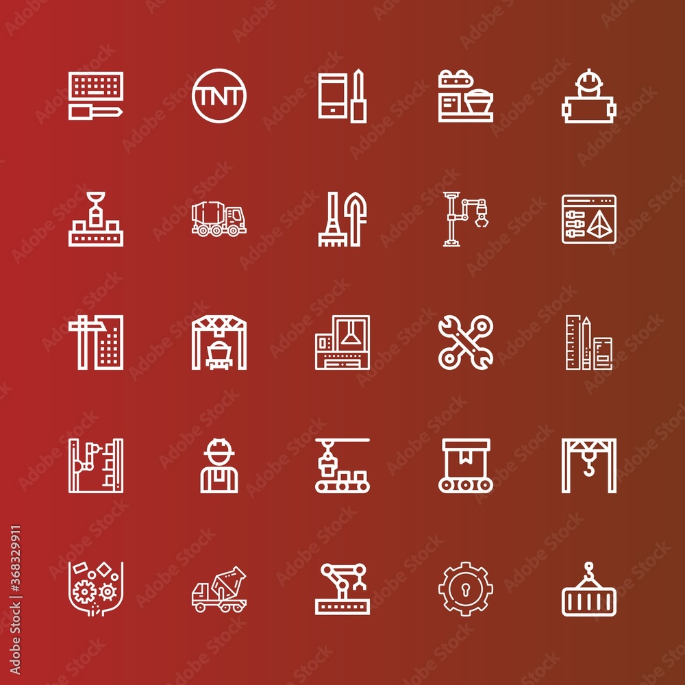 Editable 25 machinery icons for web and mobile Editable 25 machinery icons for web and mobile