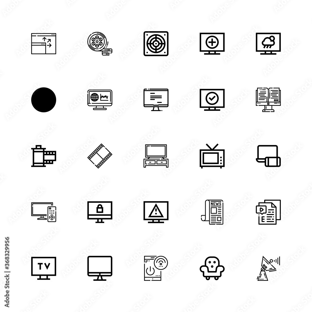 Editable 25 tv icons for web and mobile