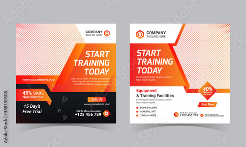 Fitness Gym Web Banner Template Design