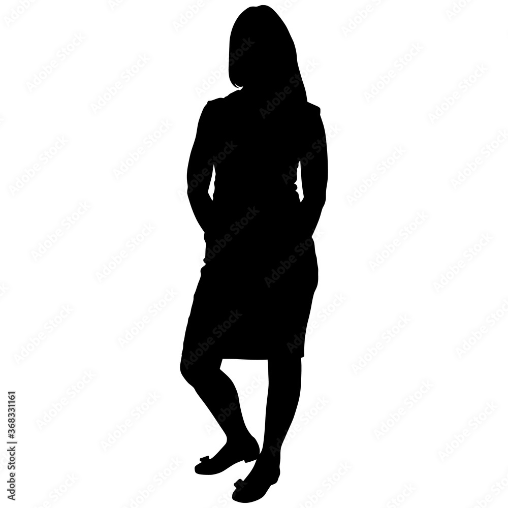 silhouette of a sexy woman with long legs in a short dress