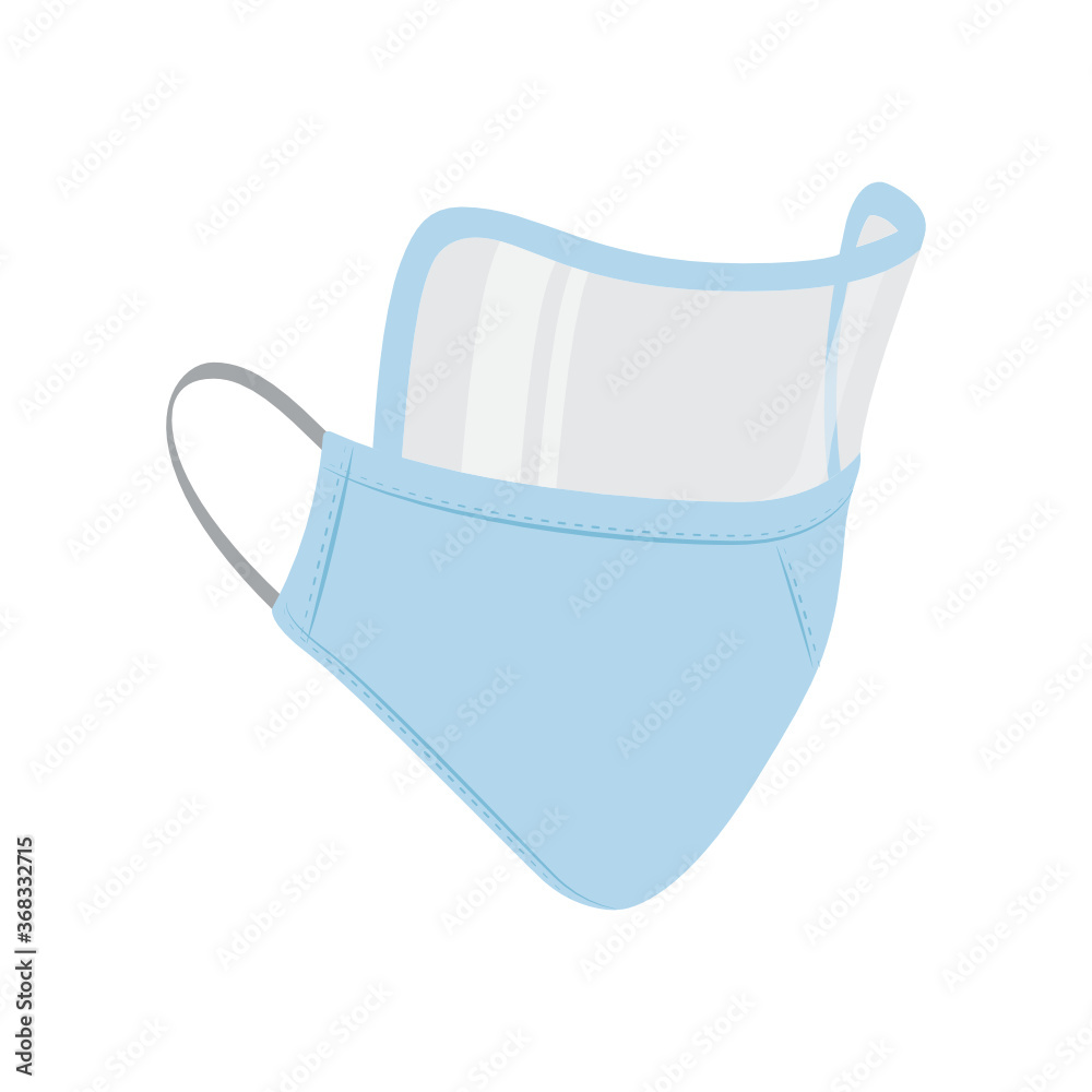 Face Mask with Eye Guard, Plastic Guard Vector Illustration Face Mask with Eye Guard, Plastic Guard Vector Illustration