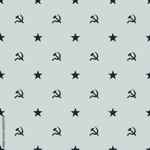 seamless vector pattern background with star, stickle and hammer of communism © Patrícia F. Carvalho
