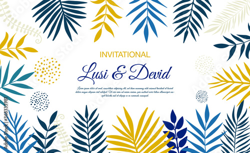 Invitation Holiday Summer Palm Leaves