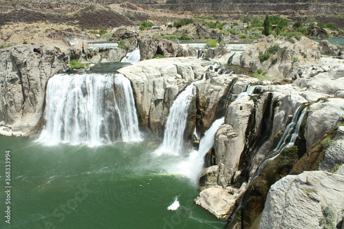 beautiful waterfall landscape at Twin Falls in Idaho