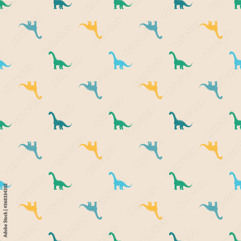 Seamless pattern with dinosaurs silhuettes. Creative vector childish background for fabric, textile Seamless pattern with dinosaurs silhuettes. Creative vector childish background for fabric, textile