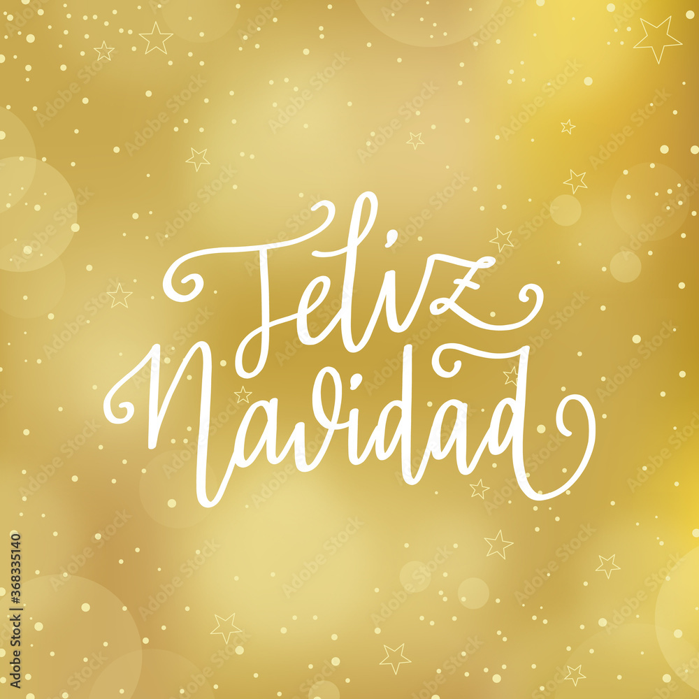 Golden background with merry christmas lettering