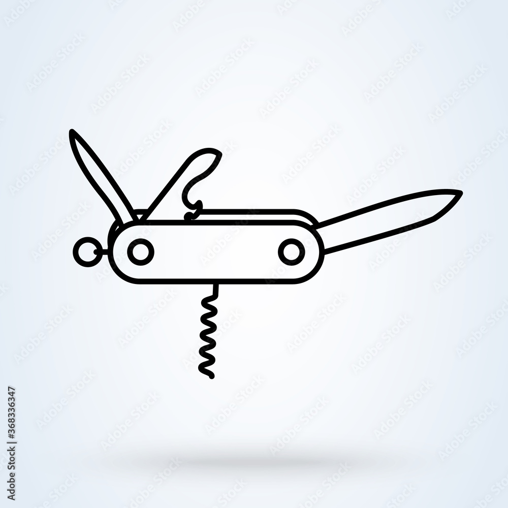 Multipurpose knife Penknife. Simple modern icon design illustration. Multipurpose knife Penknife. Simple modern icon design illustration.