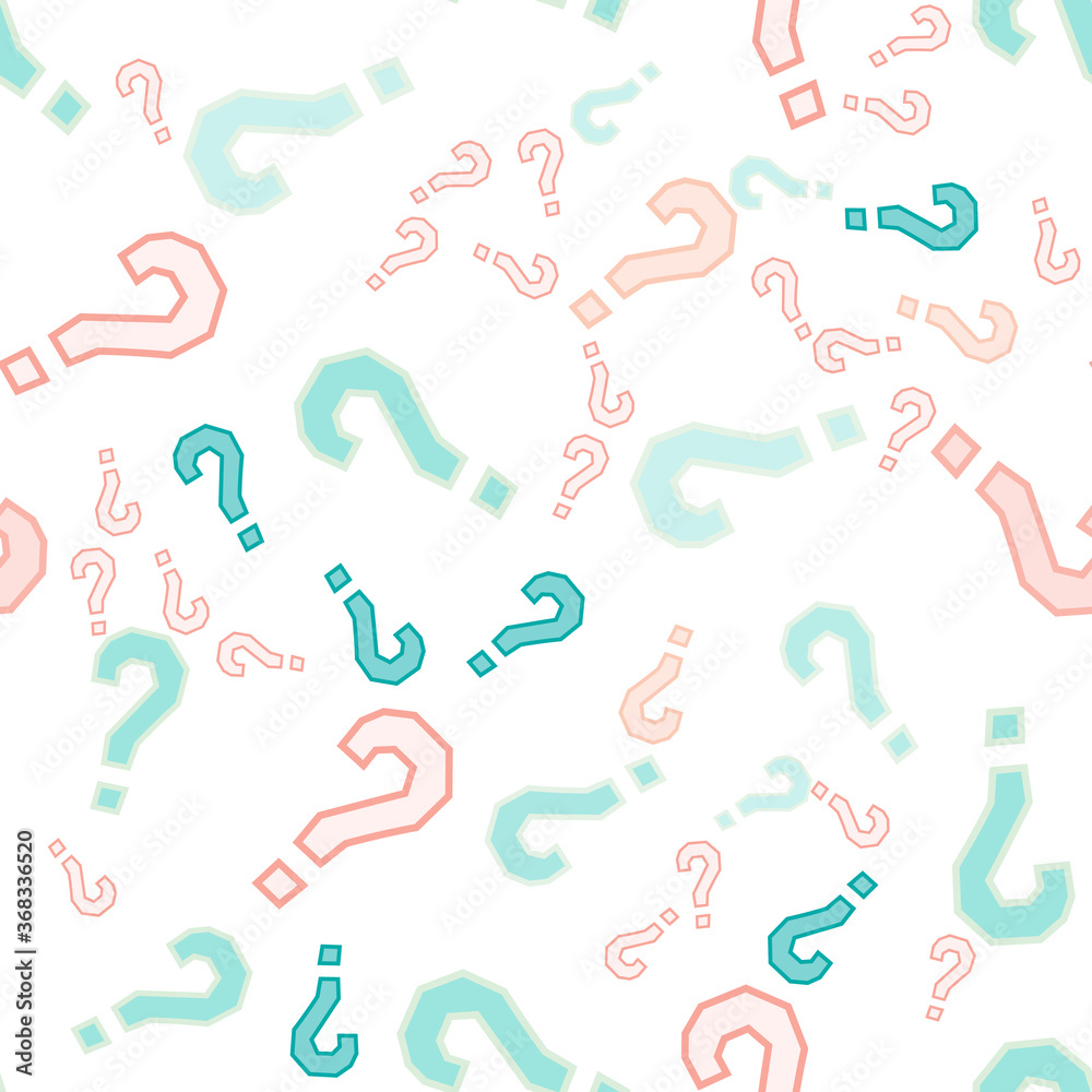 Quiz seamless pattern. Question marks, doubt, faq Quiz seamless pattern. Question marks, doubt, faq