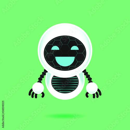 Illustration of happy flying robot