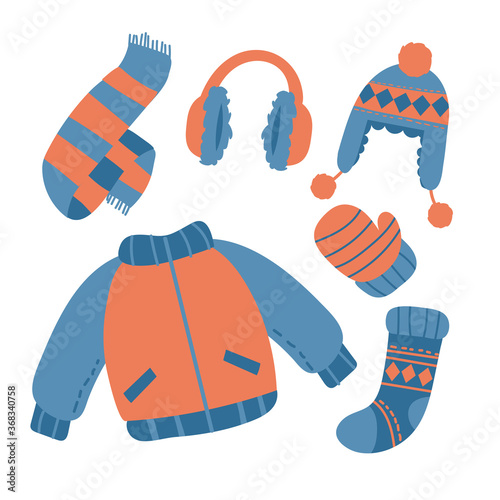 Hand drawn winter clothes & essentials