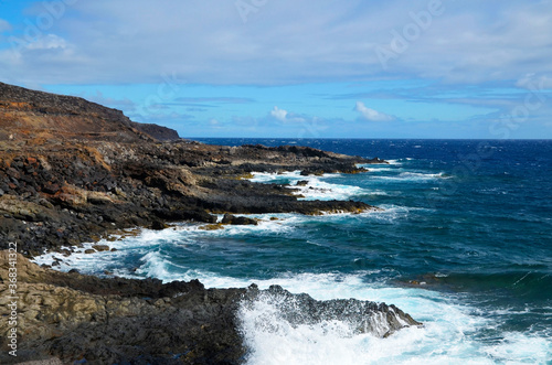 La Restinga volcanic coastline in the south of the island El Hierro, Canary Islands, Spain.