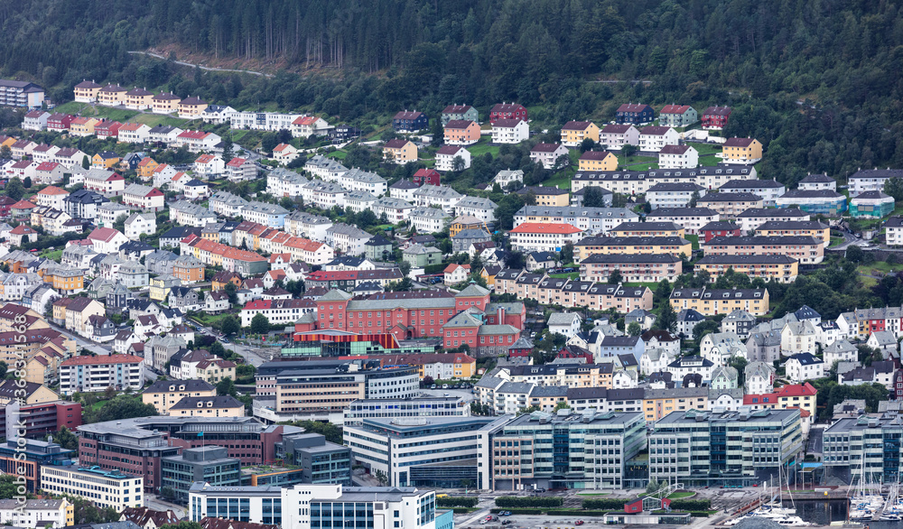 View of modern city. Bergen. Norway.