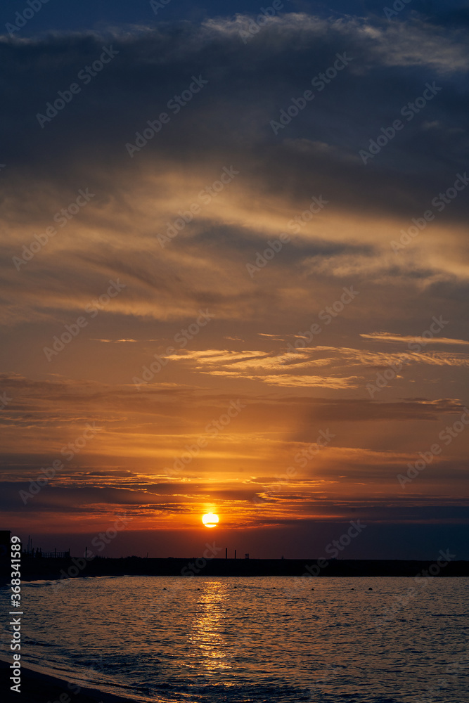 sunrise at barcelona beach