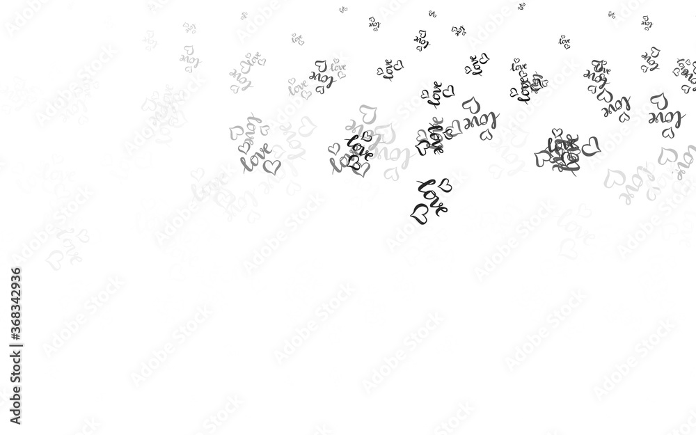 Obraz premium Light Gray vector template with doodle hearts.