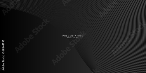 Modern simple black background with abstract wave spiral modern element for banner, presentation design and flyer © Roisa
