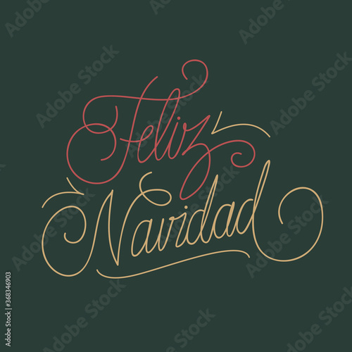 Green feliz navidad lettering background