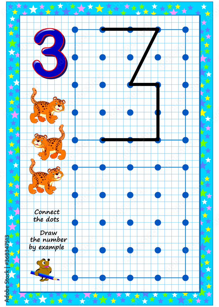 Fototapeta Educational page for little children on square paper