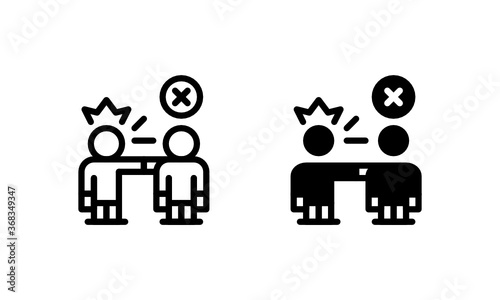 Bully Fight Violence Icon, Logo, Vector