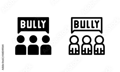 Bully Friendship at School or Work Icon, Logo, Vector