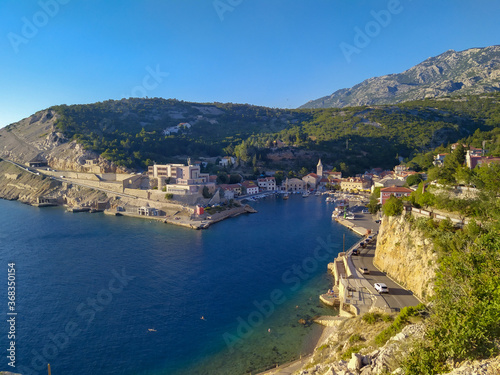 Jablanac near Zavratnica cove in Croatia near islands Krk, Rab and Pag