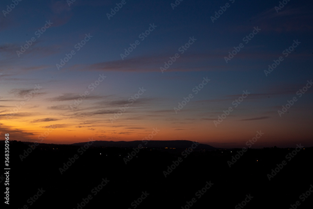 sunset over the city