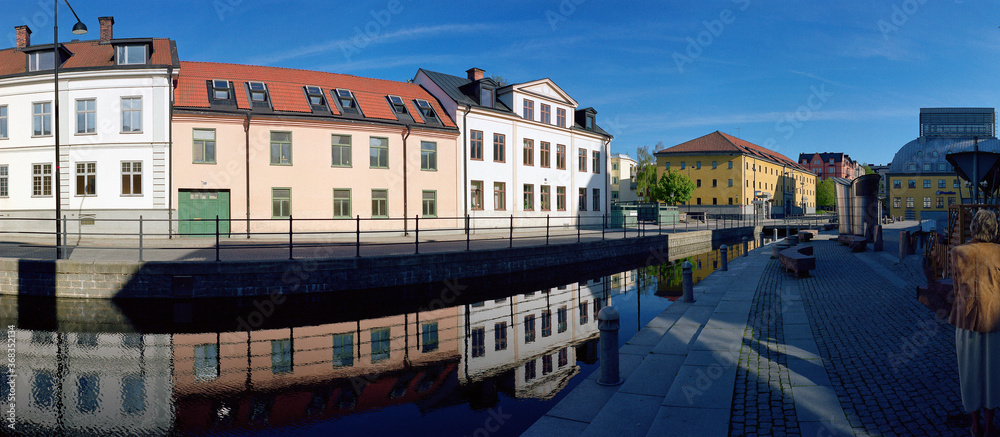 Passersby, Canal, Norrkoeping, Sweden