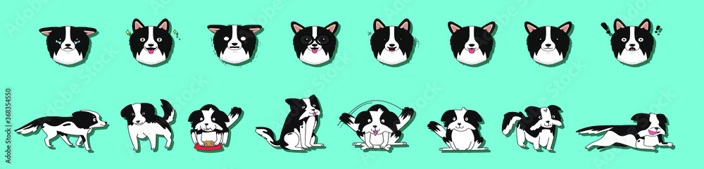 Fototapeta premium Black and white cartoon shaggy dog