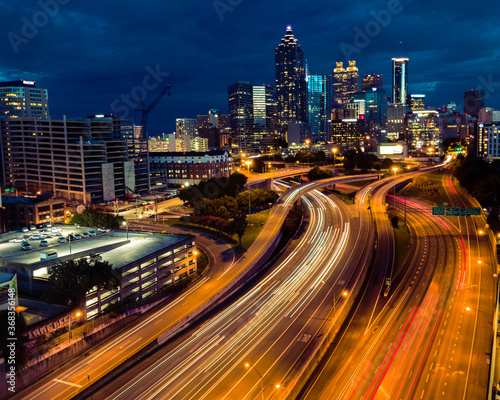 Traffic at night in Atlanta