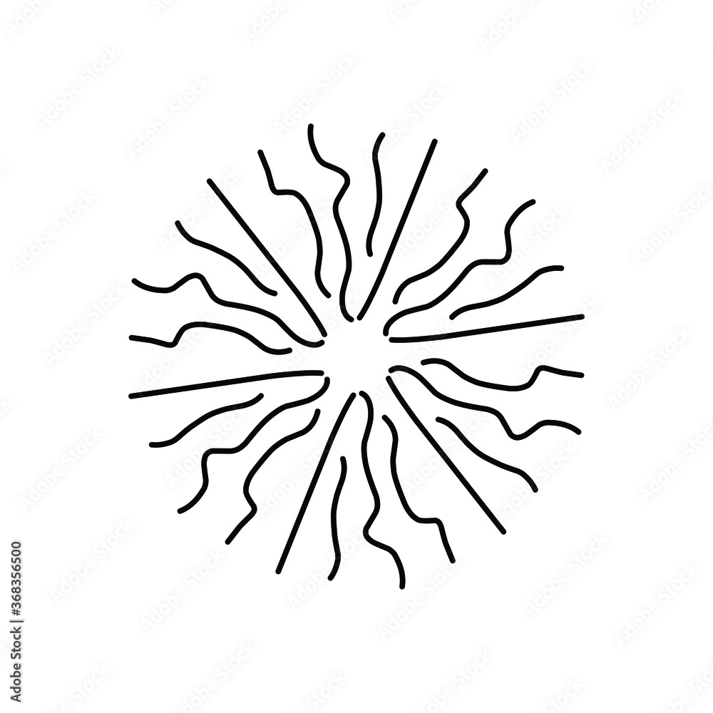 Fototapeta premium Vintage sunburst, explosion doodles isolated on white background EPS Vector Abstract