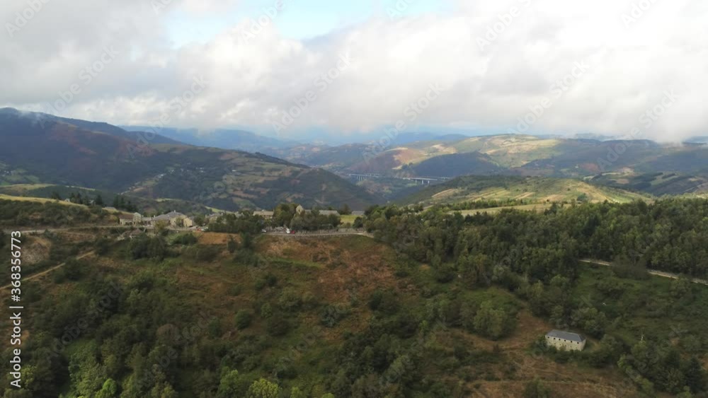 Beautiful landscape and mountains in Galicia,Spain. Aerial Drone Footage Beautiful landscape and mountains in Galicia,Spain. Aerial Drone Footage