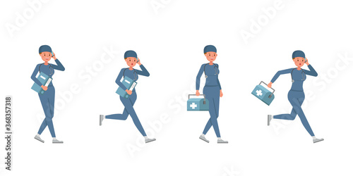 Surgeon woman character vector design. Presentation in various action.