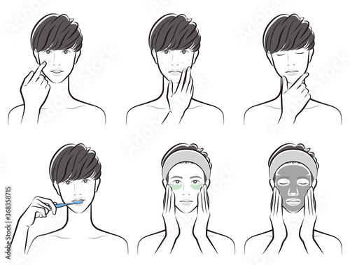 男性の表情のイラスト