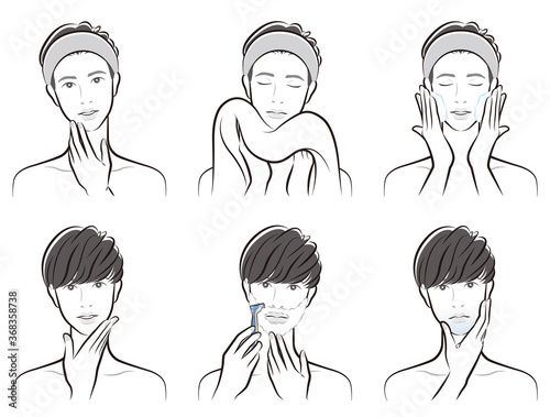 男性の表情のイラスト