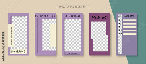 Social Stories Cool Vector Layout.