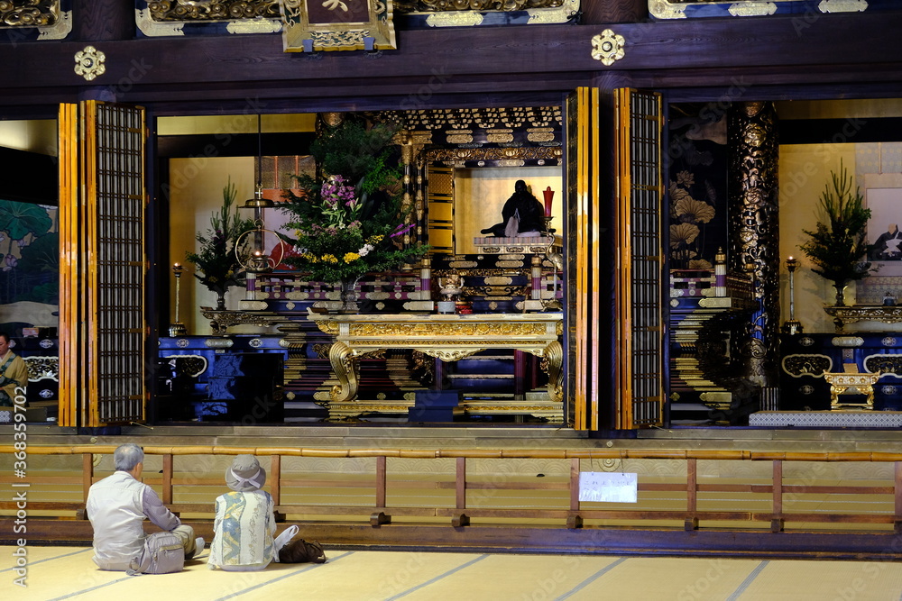 Kyoto Japan - Higashi Honganji Buddhist Temple interior