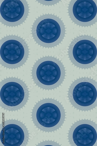 Blue Concentric Circles Pattern,  Seamless Concentric Circles Background Pattern. photo