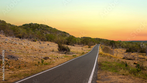 Road in Guanica during the sunset, Puerto Rico. USA photo